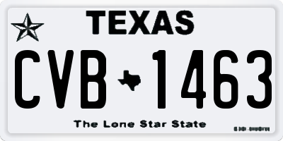 TX license plate CVB1463