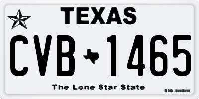 TX license plate CVB1465