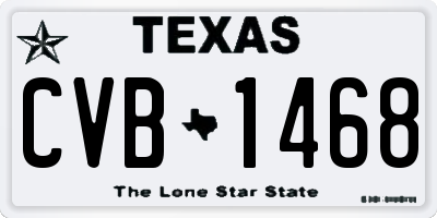 TX license plate CVB1468