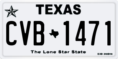 TX license plate CVB1471