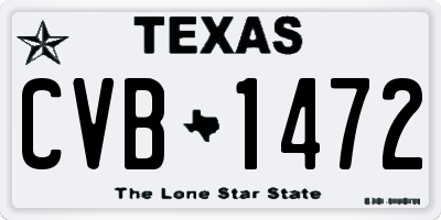 TX license plate CVB1472