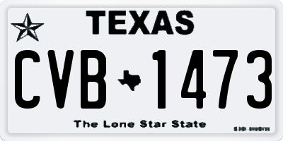 TX license plate CVB1473