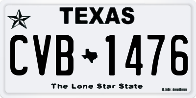TX license plate CVB1476