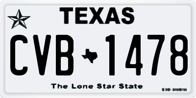 TX license plate CVB1478