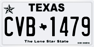TX license plate CVB1479