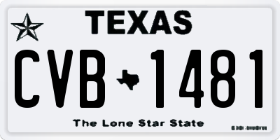 TX license plate CVB1481