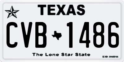 TX license plate CVB1486