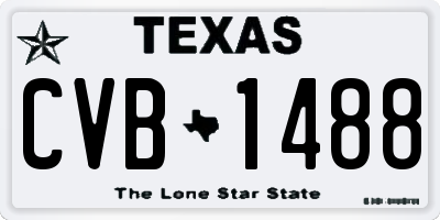 TX license plate CVB1488
