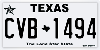 TX license plate CVB1494