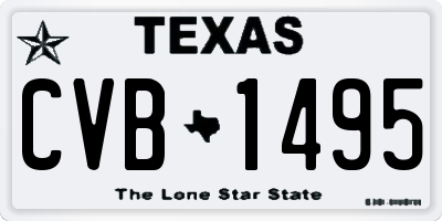 TX license plate CVB1495