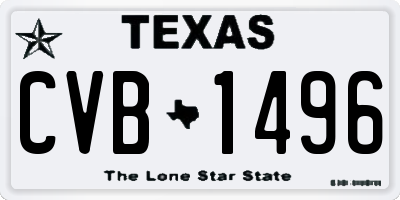 TX license plate CVB1496