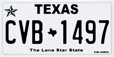 TX license plate CVB1497
