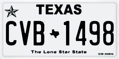 TX license plate CVB1498