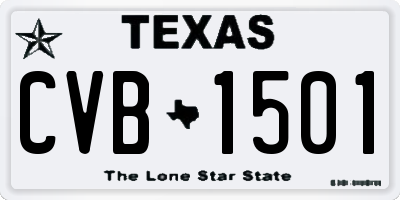 TX license plate CVB1501