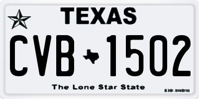 TX license plate CVB1502