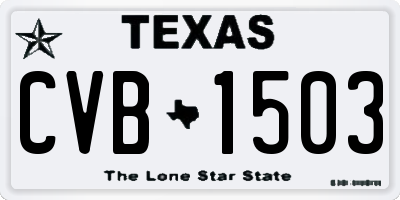 TX license plate CVB1503