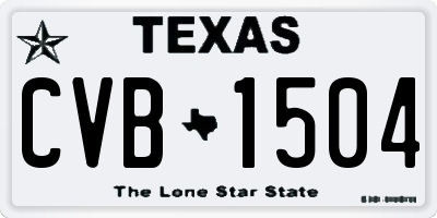 TX license plate CVB1504