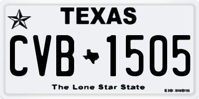 TX license plate CVB1505