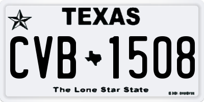 TX license plate CVB1508