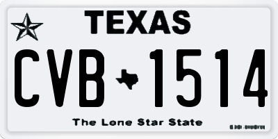 TX license plate CVB1514