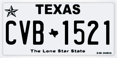 TX license plate CVB1521