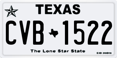 TX license plate CVB1522