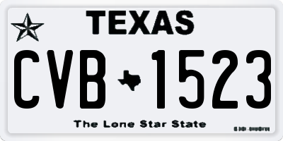 TX license plate CVB1523