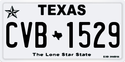 TX license plate CVB1529