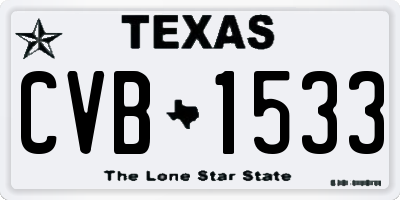 TX license plate CVB1533