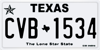 TX license plate CVB1534