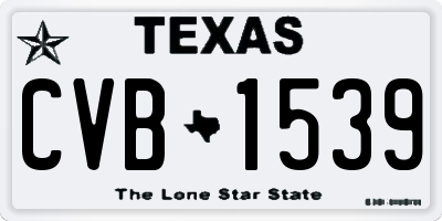 TX license plate CVB1539