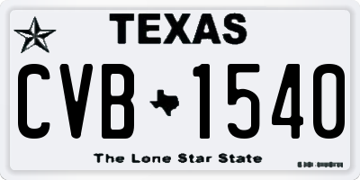 TX license plate CVB1540