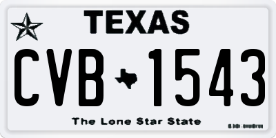TX license plate CVB1543