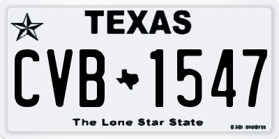TX license plate CVB1547