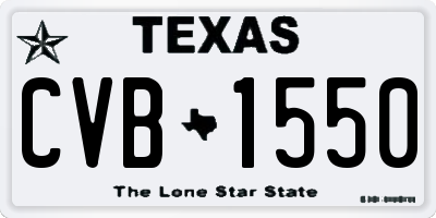 TX license plate CVB1550