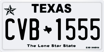 TX license plate CVB1555