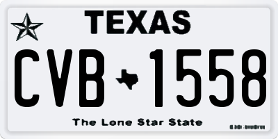 TX license plate CVB1558