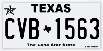 TX license plate CVB1563