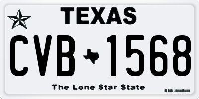TX license plate CVB1568