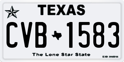 TX license plate CVB1583