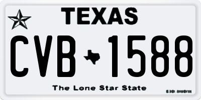 TX license plate CVB1588