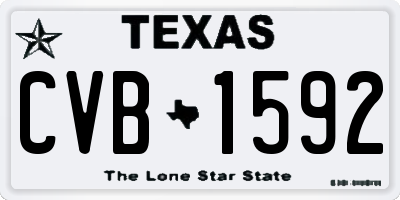 TX license plate CVB1592