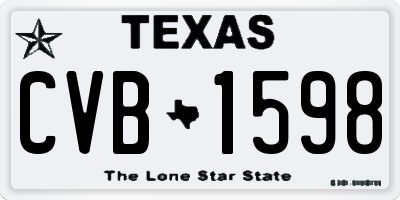 TX license plate CVB1598