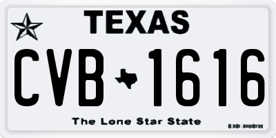 TX license plate CVB1616