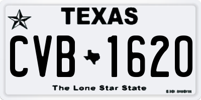 TX license plate CVB1620