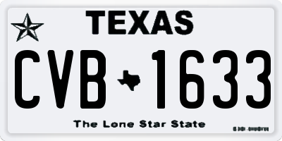 TX license plate CVB1633