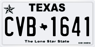 TX license plate CVB1641