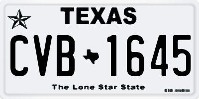 TX license plate CVB1645