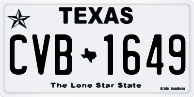 TX license plate CVB1649