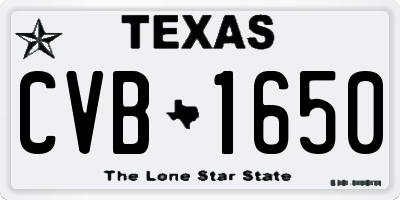 TX license plate CVB1650